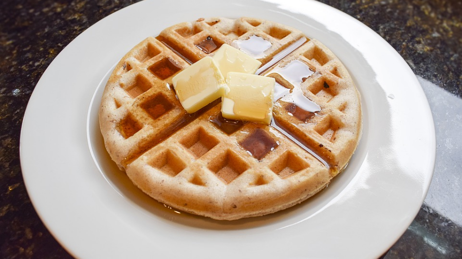 Portobello Waffles With Goat Cheese And Balsamic Syrup