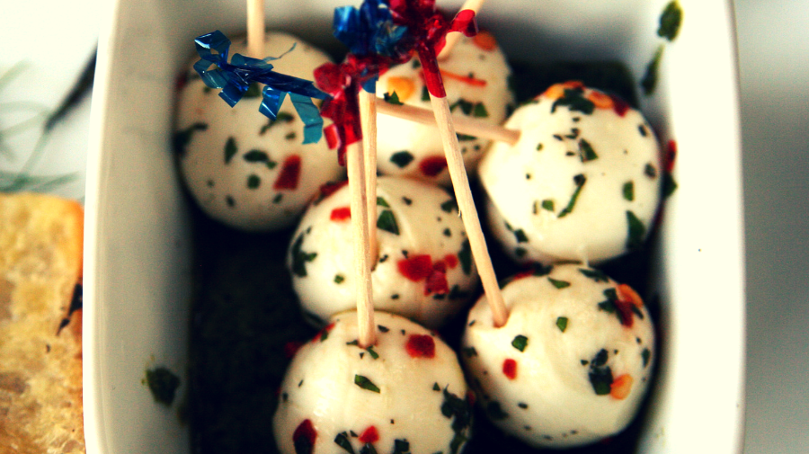 Marinated Baby Mozzarella Balls