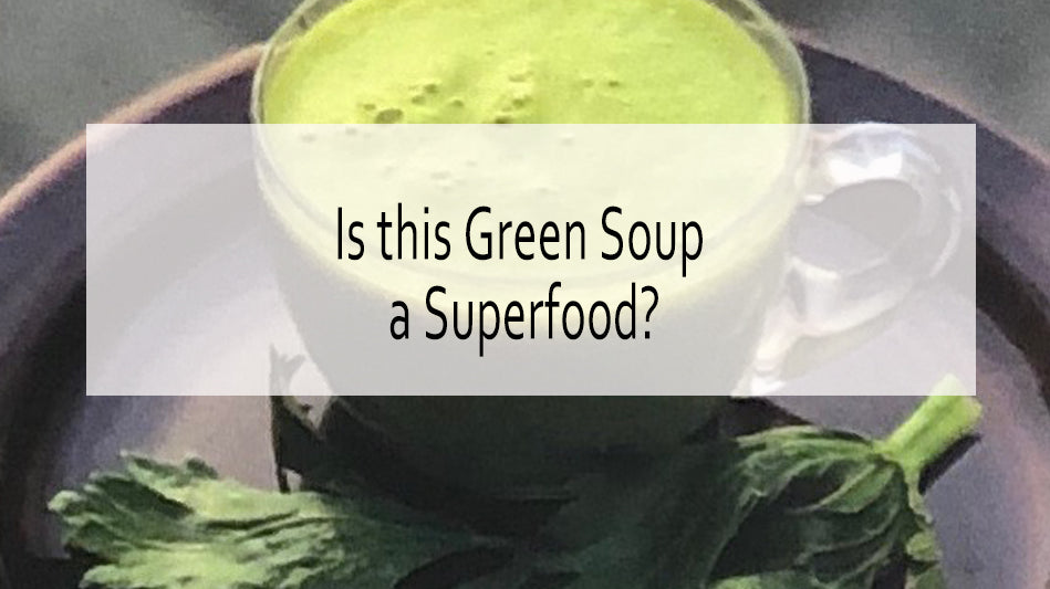 Green Soup Elixir with Raw and Slow Cooked Vegetables