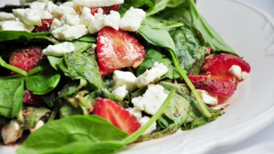 Pickled Feta With Cerignola Olives And Strawberries