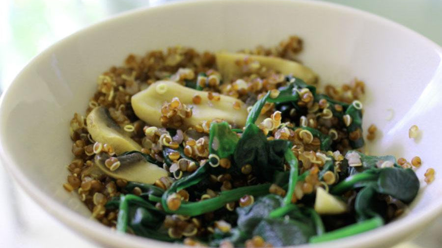 Spinach And Mushroom Quinoa