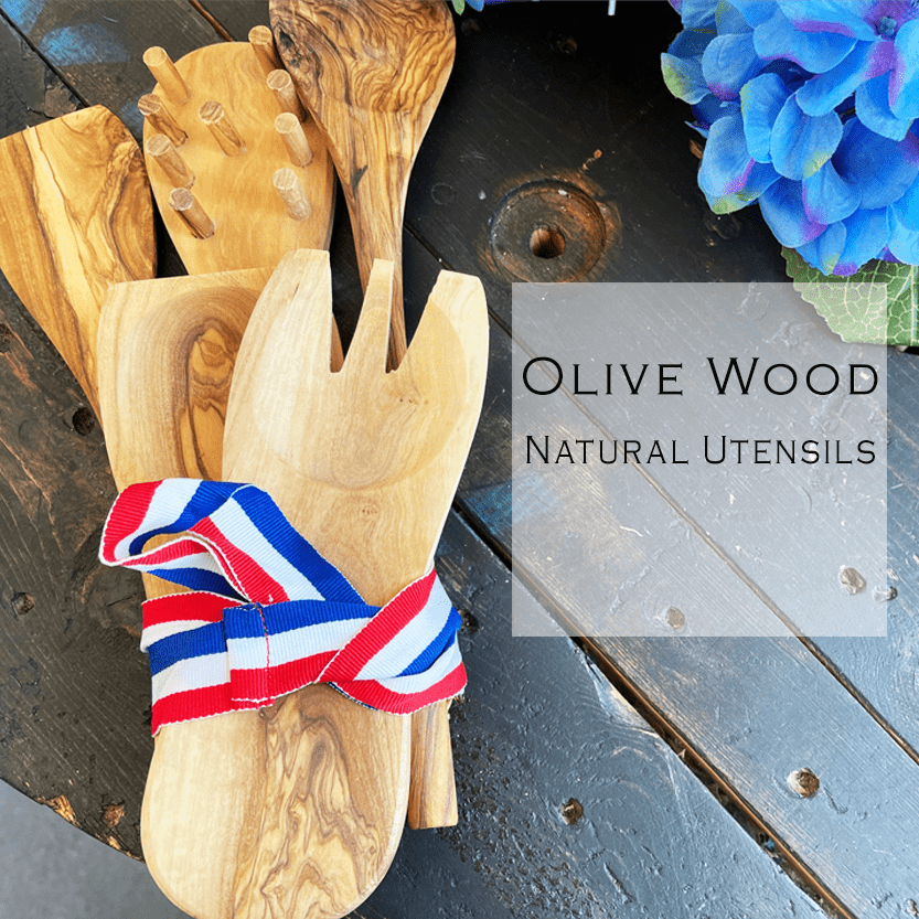 Olive Wood Kitchen Utensil Set - Nuvo Pantry