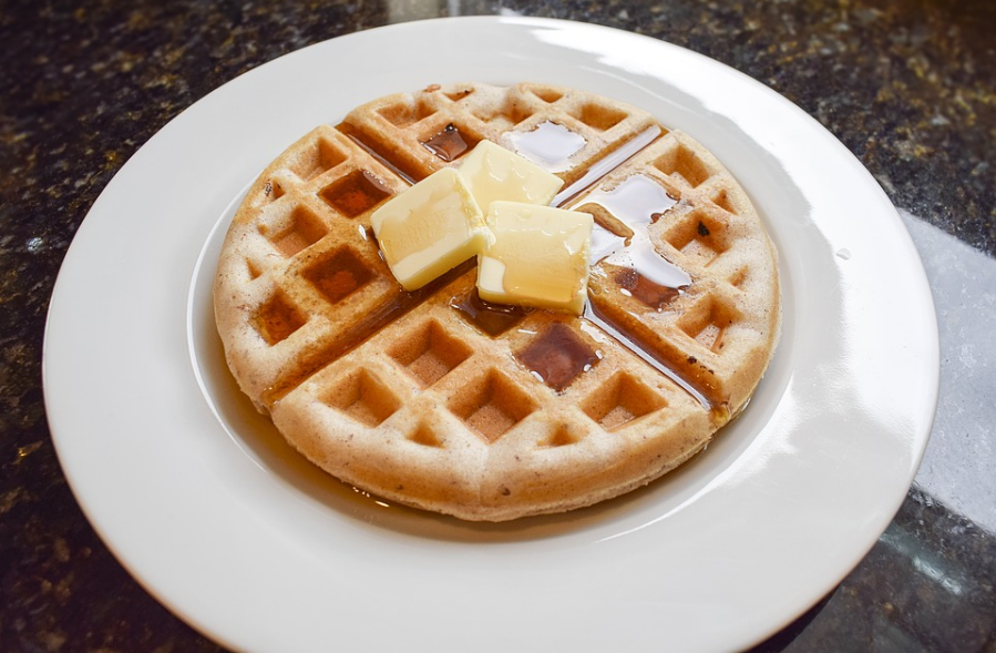 Portobello Waffles With Goat Cheese And Balsamic Syrup