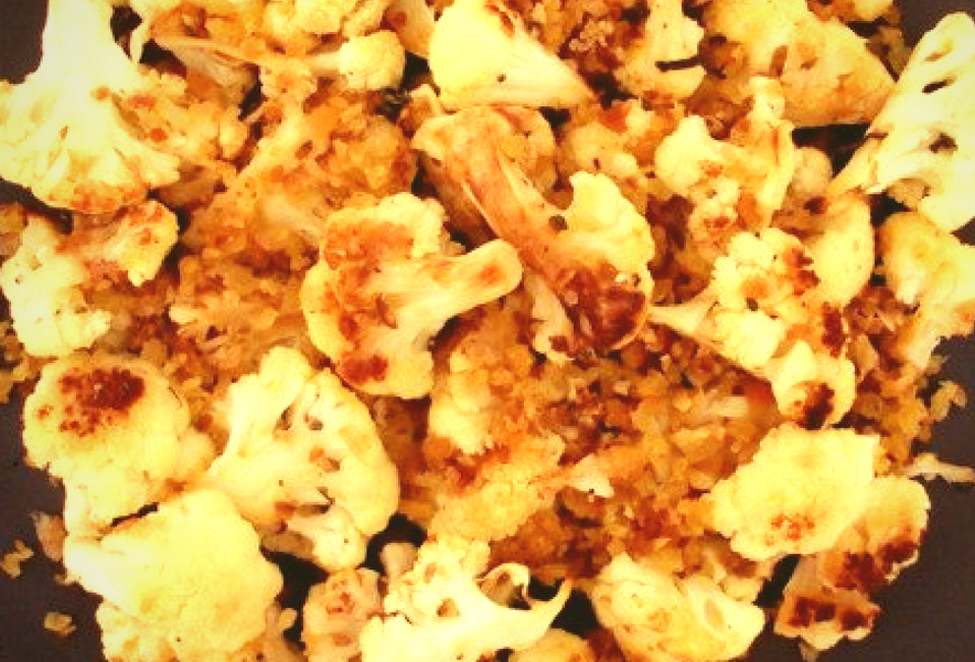 Roasted Cauliflower With Anchovy Bread Crumbs