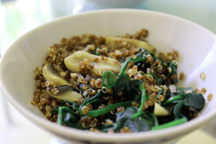 Spinach And Mushroom Quinoa